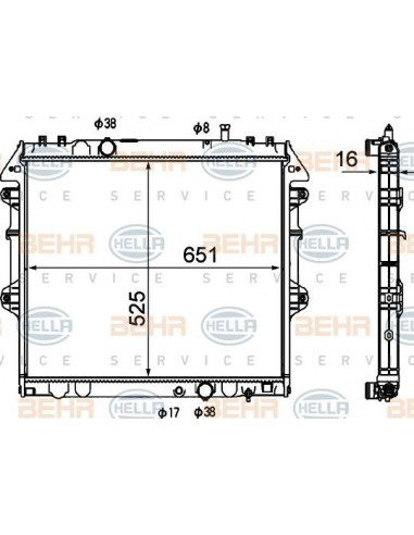 RADIADOR TOYOTA HILUX 2.5D 2006 8MK376790181