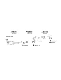 COMPATIBLE CON ALFA 33 1.4 5ie SILENCIOSO TRASERO AR01013