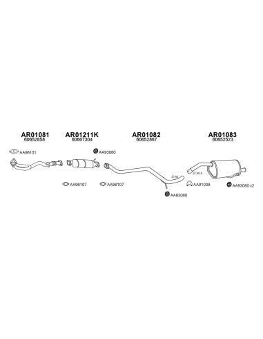COMPATIBLE CON ALFA 156 1.6 8i 2.0 KAT TUBO FRENTE