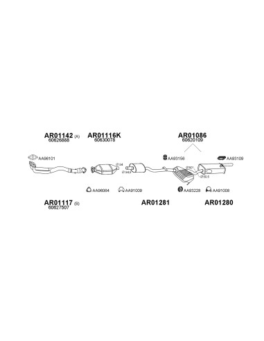 COMPATIBLE CON ALFA 146 1.8i 2.0i KAT 94 SILEN...