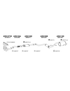 COMPATIBLE CON ALFA 156 2.5i KAT SILENCIOSO FRONTAL