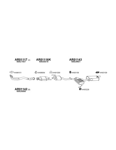 COMPATIBLE CON ALFA 155 1.8I 92 TUBO COLECTOR