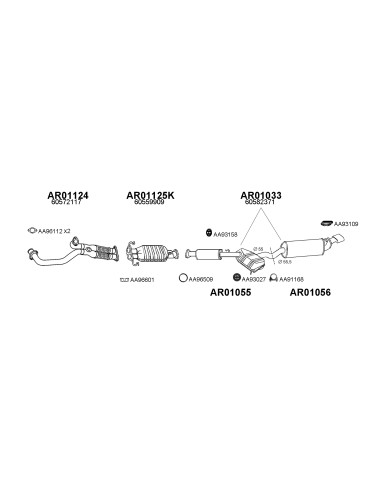 COMPATIBLE CON ALFA 155 2.5i 16V KAT93 TUBO...