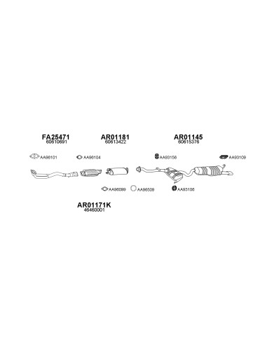 COMPATIBLE CON ALFA 145 146 2.0 16V 9596...