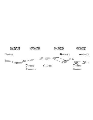 COMPATIBLE CON AUDI 80 86 SILENCIOSO FRONTAL 1.6 9
