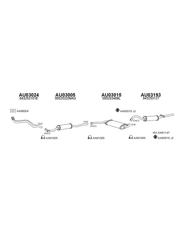 COMPATIBLE CON AUDI 80 1.3 6 SILENCIOSO FRONTAL