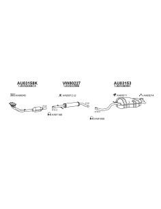COMPATIBLE CON AUDI A3 1.6 1.8 SILENCIOSO TRASERO