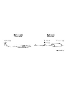 COMPATIBLE CON BMW E30 KAT 8890 SILENCIOSO TRASERO