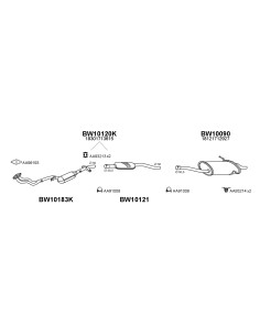 COMPATIBLE CON BMW 316i 318i KAT 98 SILENCIOSO TRASERO