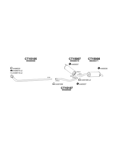 COMPATIBLE CON CITROEN BX 83 SILENCIOSO TRASERO
