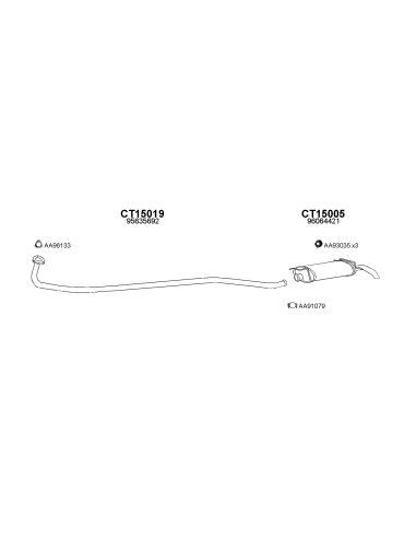 COMPATIBLE CON CITROEN AX 10 11 TUBO COLECTOR
