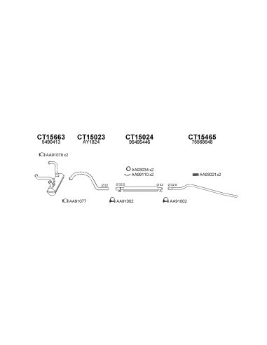 COMPATIBLE CON CITROEN DYANE 78 TUBO FRONTAL