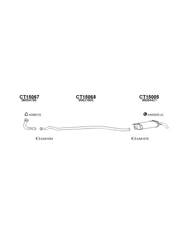COMPATIBLE CON CITROEN AX 14TRS 86 TUBO MEDIO
