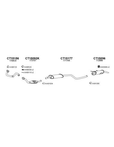 COMPATIBLE CON CITROEN ZX VAN SILENCIOSO TRASERO