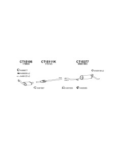 COMPATIBLE CON CITROEN C15 1.9D 00 SILENCIOSO FRONTAL