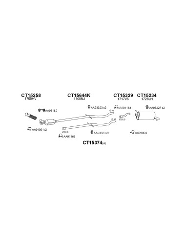 COMPATIBLE CON CITROEN C5 00 SILENCIOSO TRASERO...