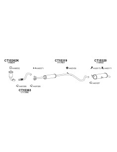 COMPATIBLE CON CITROEN C4 1.4 16 03 SILENCIOSO INTERNO