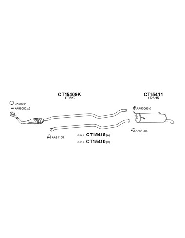 COMPATIBLE CON CITROEN XANTIA 1.8I 16V 9502 CAT