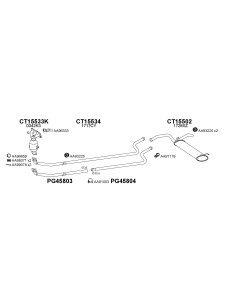 COMPATIBLE CON CITROEN C1 107 AYGO 1.0I H 05 TUBO FRONTAL