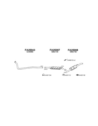 COMPATIBLE CON FIAT 128 SILENCIOSO TRASERO FA25008
