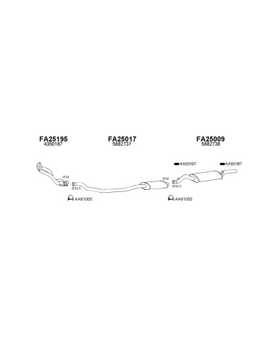 COMPATIBLE CON FIAT 131 SILENCIOSO TRASERO FA25009