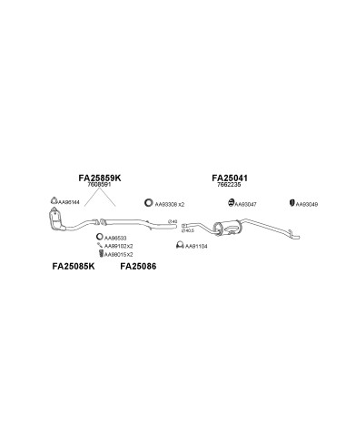 COMPATIBLE CON FIAT UNO KAT 87 SILENCIADOR TRASERO