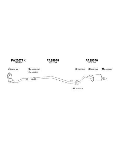 COMPATIBLE CON FIAT PANDA KAT 8792 TUBO MEDIO