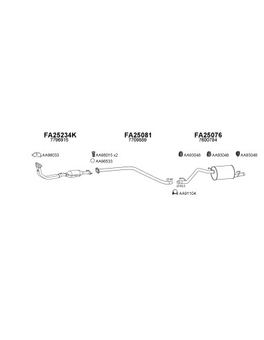 COMPATIBLE CON FIAT PANDA KAT 92 TUBO MEDIO