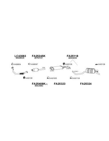COMPATIBLE CON FIAT PUNTO 60 75 SILENCIADOR FRENTE