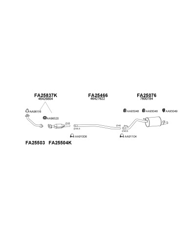COMPATIBLE CON FIAT PANDA 4X4 1.0 91 TUBO FRONTAL