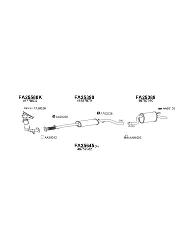 COMPATIBLE CON FIAT PUNTO 1.2I 16V 99 CATALISADOR