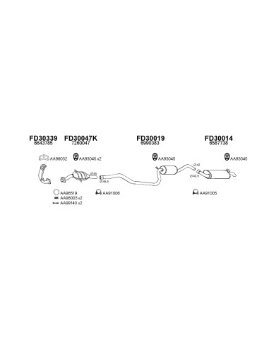 COMPATIBLE CON FORD FIESTA 1.1 KAT SILENCIOSO...