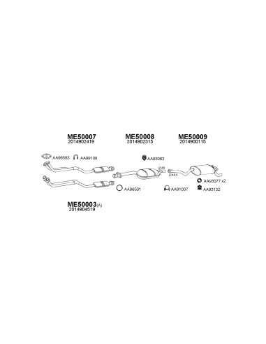 COMPATIBLE CON MERCEDES 190 E 90 SILENCIOSO FRENTE