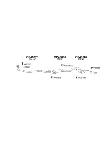 COMPATIBLE CON OPEL CORSA 2 VOL SILENCIOSO TRASERO