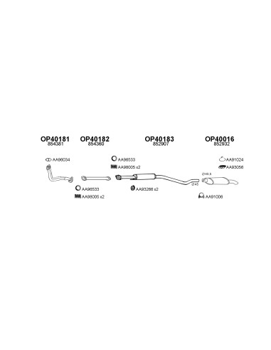 COMPATIBLE CON OPEL ASTRA 92 SILENCIOSO INTERNO...