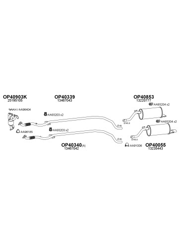COMPATIBLE CON OPEL CORSA E 1.4I 1419 TUBO INTERNO