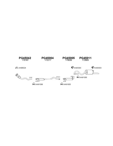 COMPATIBLE CON PEUGEOT 504 SILENCIOSO FRENTE