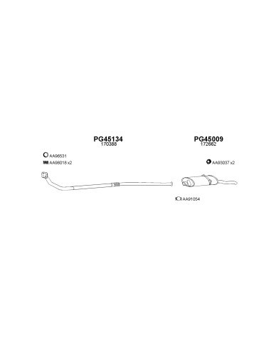 COMPATIBLE CON PEUGEOT 309 86 SILENCIOSO TRASERO