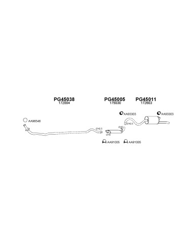 COMPATIBLE CON PEUGEOT 504 83 TUBO COLECTOR