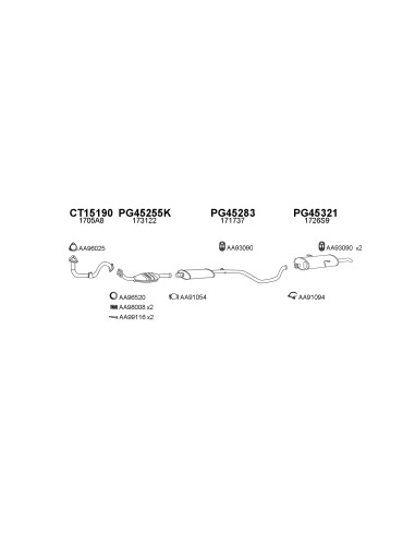 COMPATIBLE CON PEUGEOT 306 1.4 6 8 KAT 94...