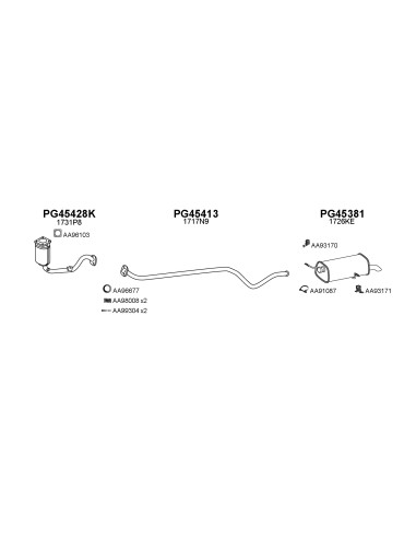 COMPATIBLE CON PEUGEOT 307 1.4 KAT 01 TUBO INTERNO