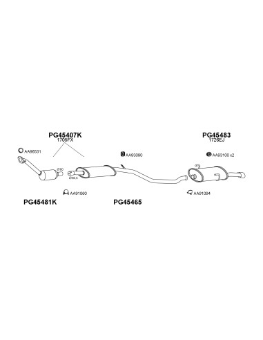COMPATIBLE CON PEUGEOT 206 2.0 03 SILENCIOSO...