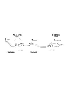 COMPATIBLE CON PEUGEOT 206 GTI 2.0 99 SILENCIOSO TRASERO