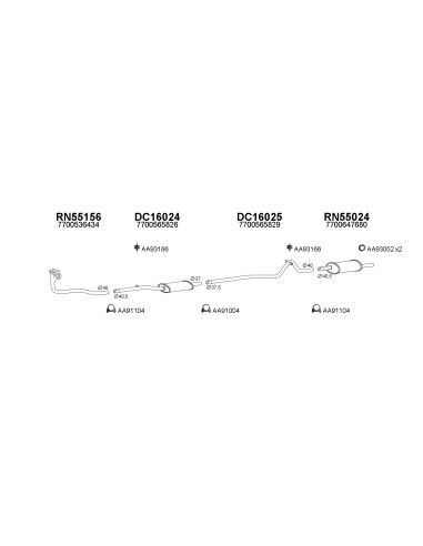 COMPATIBLE CON RENAULT 12 SILENCIOSO TRASERO 3 SUP