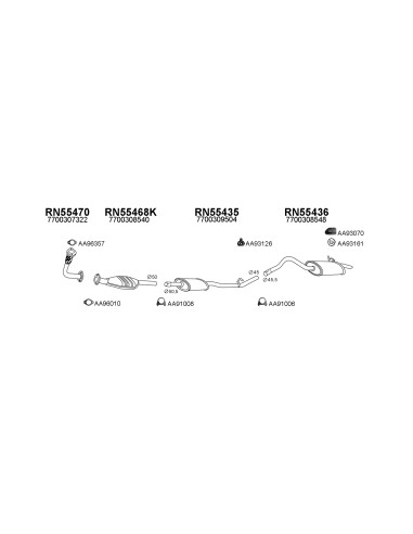 COMPATIBLE CON RENAULT KANGOO 1.2 97 TUBO COLETOR