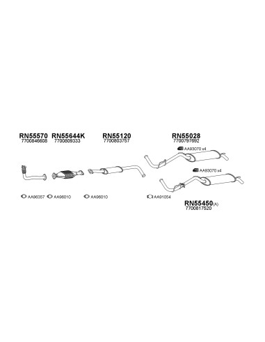COMPATIBLE CON RENAULT CLIO 1.2i 96 TUBO COLECTOR