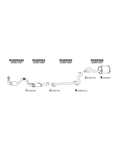 COMPATIBLE CON RENAULT KANGOO 1.6 08 TUBO INTERNO