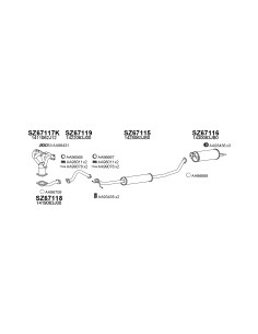 COMPATIBLE CON SUZUKI SWIFT 1.3 05 SILENCIOSO TRASERO