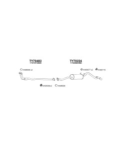 COMPATIBLE CON TOYOTA HILUX 85 SILENCIOSO TRASERO