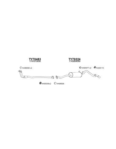 COMPATIBLE CON TOYOTA HILUX 85 SILENCIOSO TRASERO